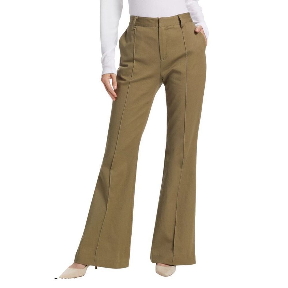 ATM Anthony Thomas Melillo Twill Flare Pants 8 NWOT Green Khaki Trousers Work